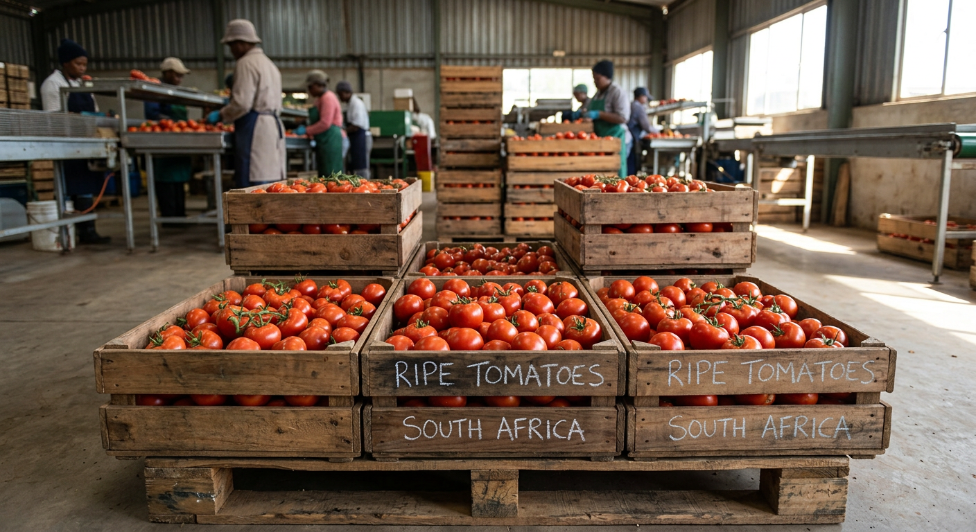 Freshly picked ripe tomatoes